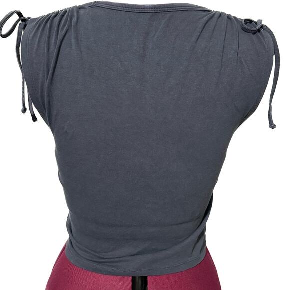 AMERICAN EAGLE AE Cinch Shoulder Smooth Knit Sleeveless Tank Tee Cropped NWOT S - Picture 5 of 7